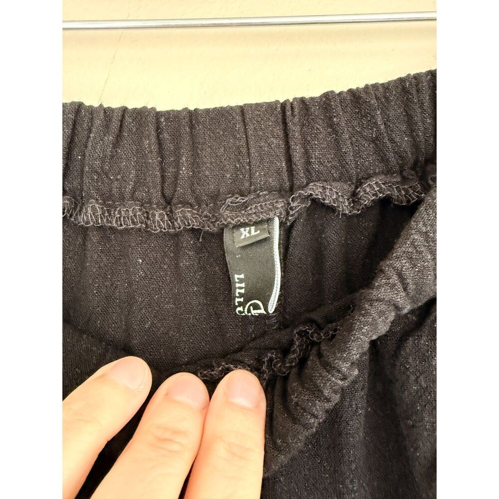 LILLUSORY Black Linen Blend Wide Leg Pants - Size XL - Picture 5 of 10